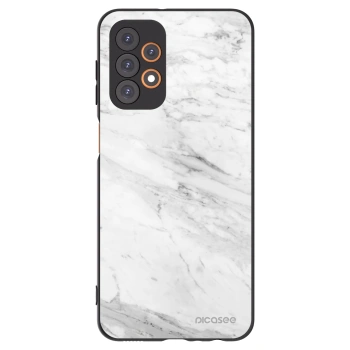 Picasee Μαύρη θήκη σιλικόνης για Samsung Galaxy A23 A235F 4G - White marble
