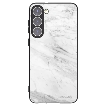 Picasee Μαύρη θήκη σιλικόνης για Samsung Galaxy S23+ 5G - White marble