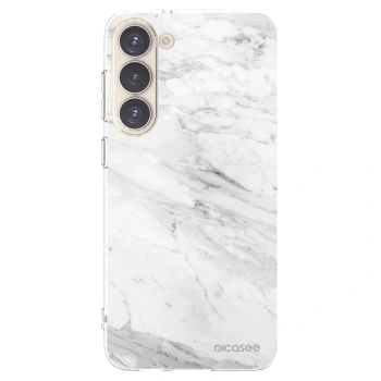 Picasee διαφανής θήκη σιλικόνης Samsung Galaxy S23+ 5G - White marble