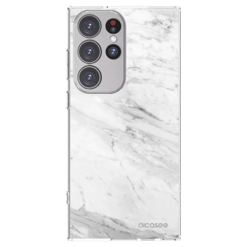 Picasee διαφανής θήκη σιλικόνης Samsung Galaxy S23 Ultra 5G - White marble