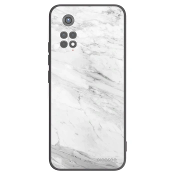 Picasee Μαύρη θήκη σιλικόνης για Xiaomi Redmi Note 11S 5G - White marble