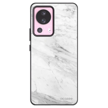 Picasee Μαύρη θήκη σιλικόνης για Xiaomi 13 Lite - White marble