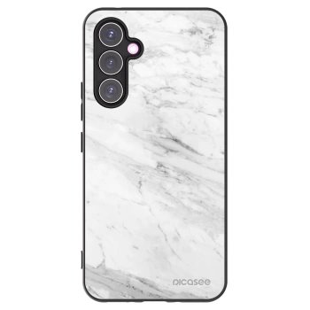 Picasee Μαύρη θήκη σιλικόνης για Samsung Galaxy A54 5G A546B - White marble