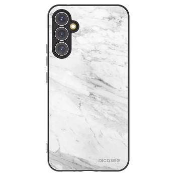 Picasee Μαύρη θήκη σιλικόνης για Samsung Galaxy A34 5G A346B - White marble