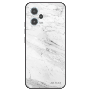 Picasee Μαύρη θήκη σιλικόνης για Xiaomi Redmi Note 12 5G - White marble