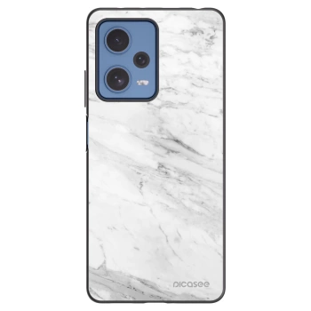 Picasee Μαύρη θήκη σιλικόνης για Xiaomi Redmi Note 12 Pro 5G - White marble