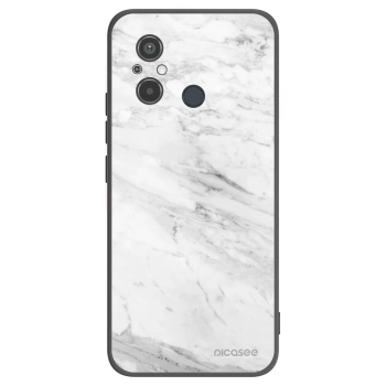 Picasee Μαύρη θήκη σιλικόνης για Xiaomi Redmi 12C - White marble