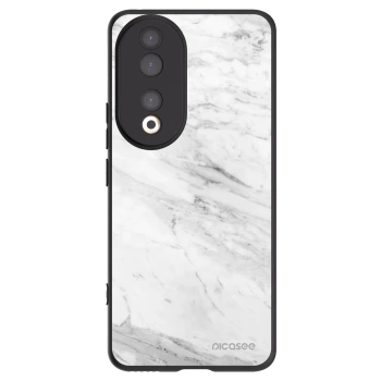 Picasee Μαύρη θήκη σιλικόνης για Honor 90 5G - White marble