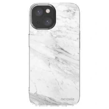 Picasee διαφανής θήκη σιλικόνης Apple iPhone 15 - White marble