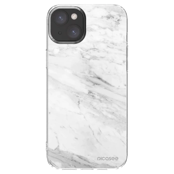 Picasee διαφανής θήκη σιλικόνης Apple iPhone 15 Plus - White marble