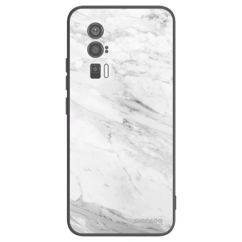 Picasee Μαύρη θήκη σιλικόνης για Xiaomi Poco F5 Pro 5G - White marble