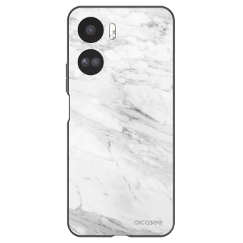 Picasee Μαύρη θήκη σιλικόνης για Honor 90 Lite 5G - White marble