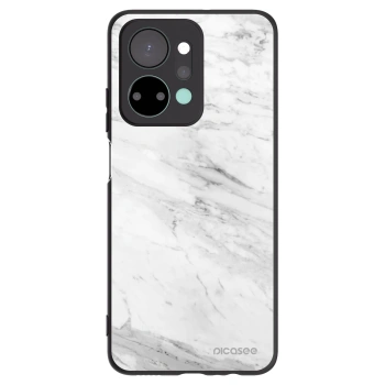 Picasee Μαύρη θήκη σιλικόνης για Honor X7a - White marble