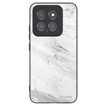 Picasee Μαύρη θήκη σιλικόνης για Xiaomi 14 - White marble