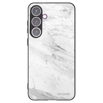 Picasee Μαύρη θήκη σιλικόνης για Samsung Galaxy S24+ S926B 5G - White marble