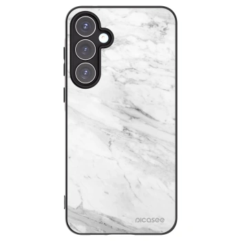 Picasee Μαύρη θήκη σιλικόνης για Samsung Galaxy A55 5G A556B - White marble