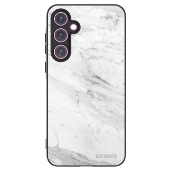Picasee Μαύρη θήκη σιλικόνης για Samsung Galaxy A35 5G A356B - White marble
