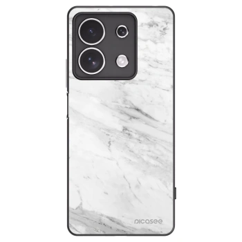 Picasee Μαύρη θήκη σιλικόνης για Xiaomi Redmi Note 13 4G - White marble