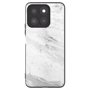Picasee Μαύρη θήκη σιλικόνης για Honor X8b - White marble
