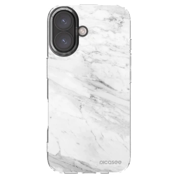 Picasee διαφανής θήκη σιλικόνης Apple iPhone 16 - White marble
