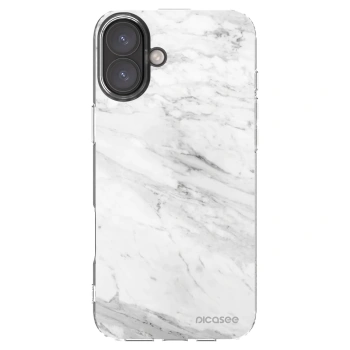 Picasee διαφανής θήκη σιλικόνης Apple iPhone 16 Plus - White marble