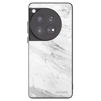 Picasee Μαύρη θήκη σιλικόνης για OnePlus 12 5G - White marble