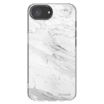 Picasee διαφανής θήκη σιλικόνης Apple iPhone 16e - White marble