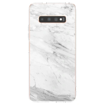 Picasee διαφανής θήκη σιλικόνης Samsung Galaxy S10 Plus G975 - White marble