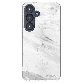 Picasee διαφανής θήκη σιλικόνης Samsung Galaxy S25 5G - White marble