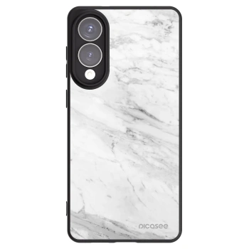 Picasee Μαύρη θήκη σιλικόνης για Samsung Galaxy S25 Edge 5G - White marble