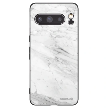 Picasee Μαύρη θήκη σιλικόνης για Google Pixel 8 Pro - White marble