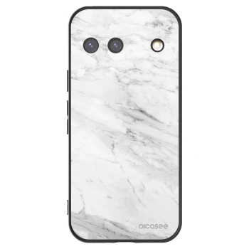 Picasee Μαύρη θήκη σιλικόνης για Google Pixel 9 - White marble