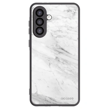 Picasee Μαύρη θήκη σιλικόνης για Samsung Galaxy A26 5G A266B - White marble