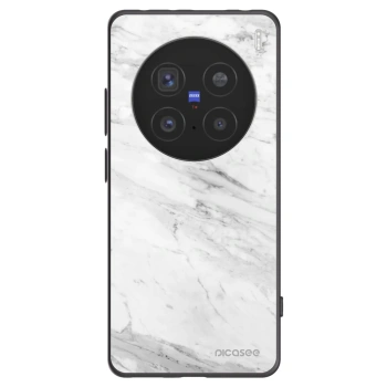 Picasee Μαύρη θήκη σιλικόνης για Vivo X200 Pro - White marble