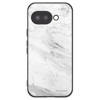 Picasee Μαύρη θήκη σιλικόνης για Google Pixel 9a - White marble