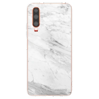 Picasee διαφανής θήκη σιλικόνης Huawei P30 - White marble