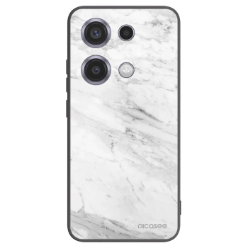 Picasee Μαύρη θήκη σιλικόνης για Xiaomi Redmi Note 14S - White marble