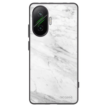 Picasee Μαύρη θήκη σιλικόνης για Xiaomi Poco F7 5G - White marble