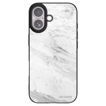 Picasee Μαύρη θήκη σιλικόνης για Apple iPhone 17 - White marble