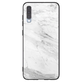 Picasee Μαύρη θήκη σιλικόνης για Samsung Galaxy A70 A705F - White marble