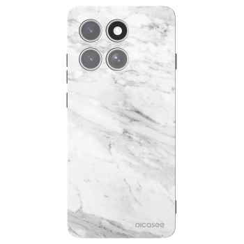 Picasee Μαύρη θήκη σιλικόνης για Motorola Edge 60 Pro - White marble