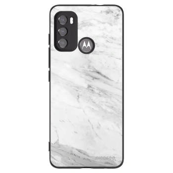 Picasee Μαύρη θήκη σιλικόνης για Motorola Edge 60 5G - White marble