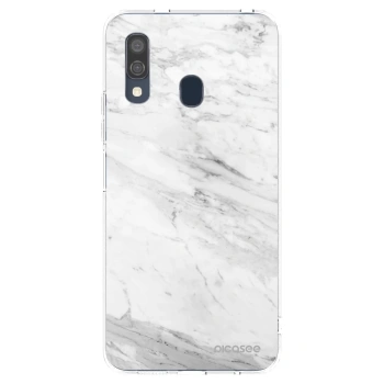 Picasee διαφανής θήκη σιλικόνης Samsung Galaxy A40 A405F - White marble