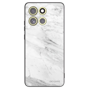 Picasee Μαύρη θήκη σιλικόνης για Motorola Moto G86 5G - White marble