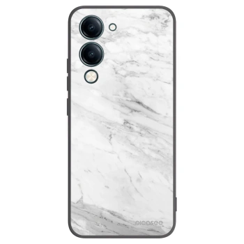 Picasee Μαύρη θήκη σιλικόνης για Vivo Y29s 5G - White marble