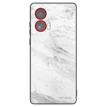 Picasee Μαύρη θήκη σιλικόνης για Motorola Edge 50 Fusion - White marble