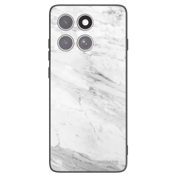 Picasee Μαύρη θήκη σιλικόνης για Motorola Edge 60 Fusion - White marble