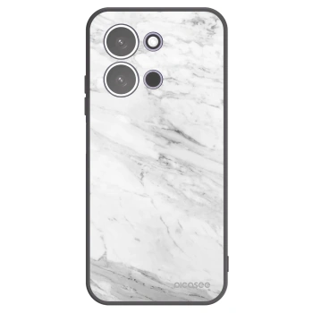 Picasee Μαύρη θήκη σιλικόνης για Xiaomi Redmi 15C 5G - White marble