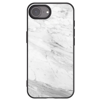 Picasee Μαύρη θήκη σιλικόνης για Apple iPhone 17e - White marble