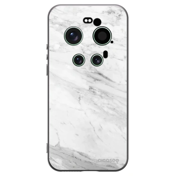Picasee Μαύρη θήκη σιλικόνης για Xiaomi 17 Ultra - White marble